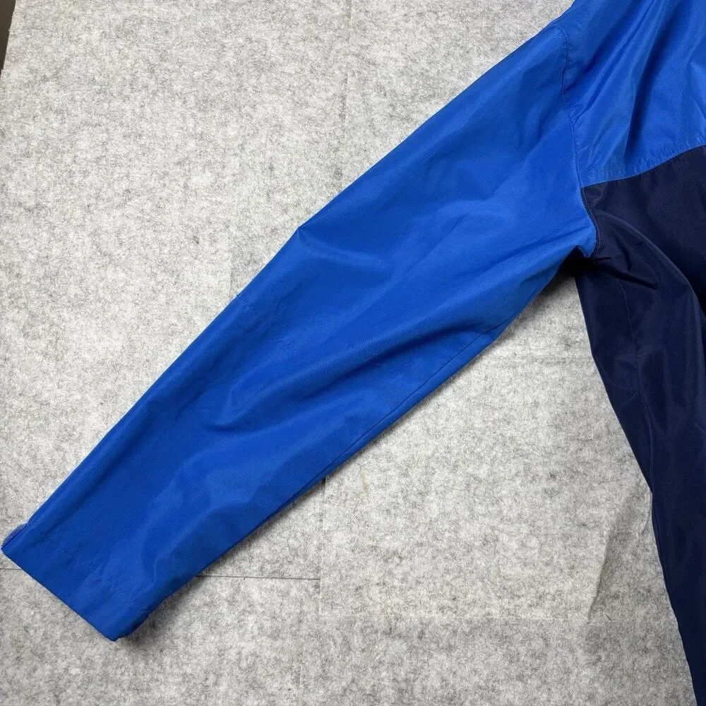 Eddie Bauer Youth Boys Large 14-16 Dual Full Zip Rain Jacket Windbreaker Blue